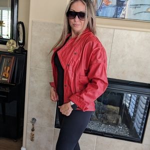 Wilson women's red leather jacket Vintage